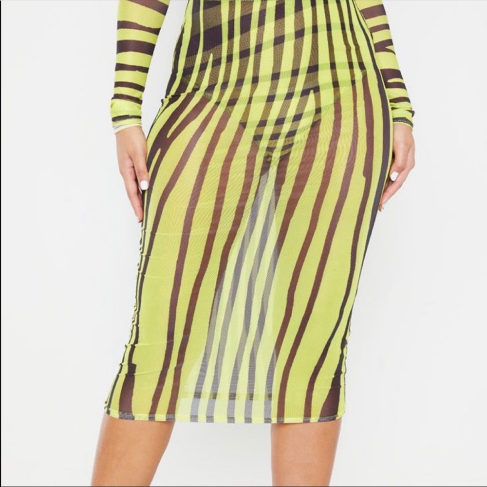 pretty little things neon mesh skirt
